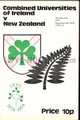 Combined Irish Universities v New Zealand 1974 rugby  Programme